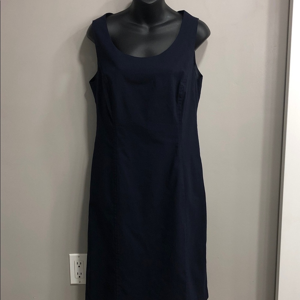 Jessica Navy Blue Trench Coat & Dress Set – Size 12 Coat / Size 10 Dress